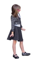 MK Čierna dievčenská pletená prešívaná sukňa 104