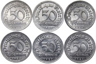 Nemecko - Weimar - sada mincí - 50 Pfennig 1920 - KOMPLET MENNIC - ADEFGJ