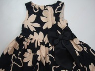 ELEGANCKA czarna sukienka kokarda liście NEXT r.92