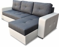Rohová sedačka s funkciou spania do obývačky s úložným priestorom BIRD Gladje Krém/Grafit
