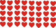 40ks Srdce červené 1,5x1,4cm Valentín Nálepky
