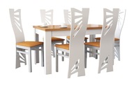 Biały zestaw stół z 6 krzesłami