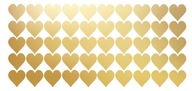 Samolepky na stenu zlaté srdce srdiečka farba