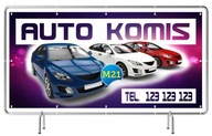 Robustný reklamný banner 3x1m Auto Komis - šilt