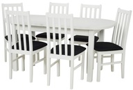 Owalny stół 80x160/200 cm +6 krzeseł Prowansalskie