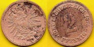 NIEMCY 2 Pfennig 1875 r. A