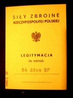 Legitymacja odznaki 84 ddow OP