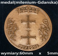 GDAŃSK 997-1997 GYDDANYZC MEDAL Millenium gdanska