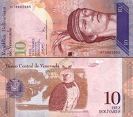 ~ Wenezuela 10 Bolivares Fuerte P-90a 2007 PIĘKNY