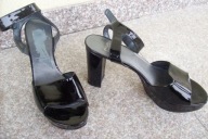 STUART WEITZMAN nr 41/10M czarne sandałki skóra