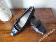 FOOTGLOVE super czółenka, koturn, skóra, wygoda39