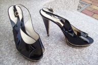 BALLY nr 40-40,5/10US czarne sexy czółenka skóra