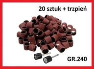 Taśma szlifierska 13 mm gr.240 20 szt + trzpień