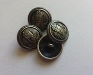 GUZIK METALOWY-STARE SREBRO-HERB - guziki - 15 mm