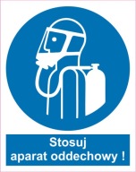Naklejka PIKTOGRAM BHP, stosuj aparat oddechowy