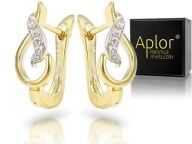 Nutka Złote Kolczyki Nutki Krysz. Swarovski Infallible PUDEŁKO na prezent