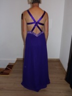 Fioletowa suknia z pięknymi plecami 38 M