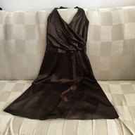 SUKIENKA LIVILI (S) BRĄZ Z BOLERKIEM ECRU POŁYSK