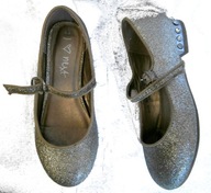 NEXT BUTY BALERINY SREBRNE BROKAT 13UK J NOWE 32