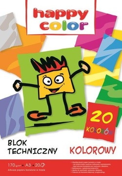 Технический блок А3/20 цветной 170г Happy Color