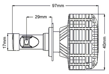 НАБОР СВЕТОДИОДНЫХ ЛАМП H7 80ВТ CREE 7200LM 4GEN