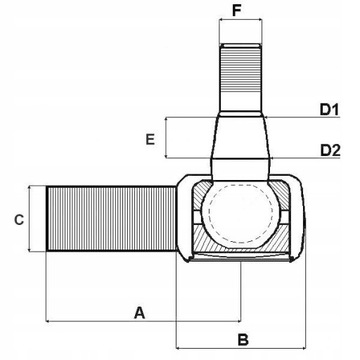 Шаровая опора M16x1,5 M20x1R 80 мм 4955011, 498235