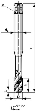 Машинный поворотный кран М4 HSSE INOX TIN VA