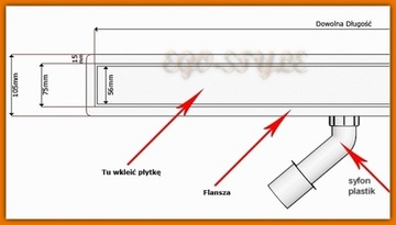 KESMET DRAIN Linear 60 см для монтажа с плиткой 24H