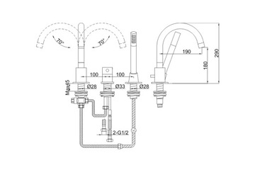 ROXIN QB241R KOHLMAN смеситель для ванны