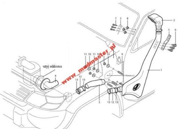 Шноркель NISSAN PATROL GR Y61 2005-2012 GU4 3.0 DI