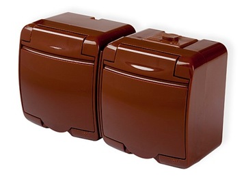 KARLIK JUNIOR 2xGNIAZDO N/T HERM IP54 BRĄZ 4GHE-2