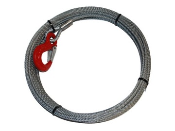 lina stalowa z hakiem HS - 6mm x 20m 2,60t 6x19