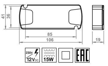 Zasilacz do led transformator przetwornica 15W 12V DC IP20 do lamp, taśm