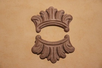 Dekor 7x4,5cm, ornament, sztukateria 2szt- D068