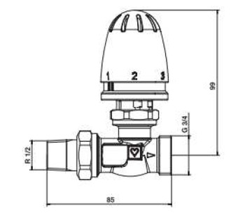 Теплый пол прямой RTL VALVE + HERZ mini HEAD