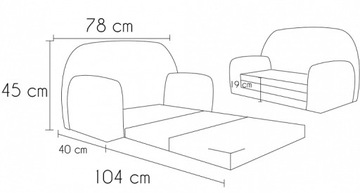 Детский мини-диван, диван-кровать принцессы