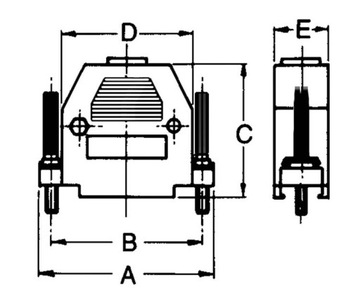 МЕТАЛЛИЧЕСКИЙ КОРПУС D-SUB, ДЛИННЫЕ ВИНТЫ 9P, 9P
