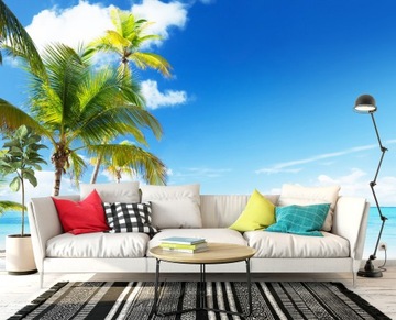 3D фотообои пляж море лодка 152x104 F00153