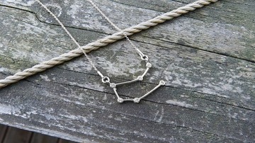 Серебряное колье знак зодиака Близнецы