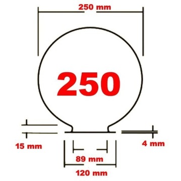 Klosz ogrodowy KULA PODPALANA 250 k-120 PMMA