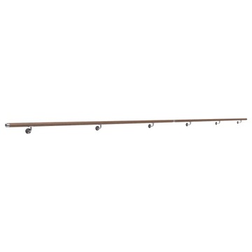 Poręcz ścienna do ściany drewniana fi42 42mm 240cm dąb dębowa KOLOR INOX