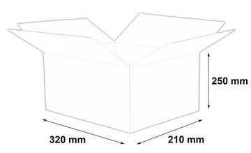 КАРТОННАЯ КОРОБКА 320x210x250 мм КОРОБКА с клапаном 20 шт.