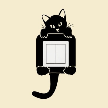 НАКЛЕЙКА под контактную розетку ВЫКЛЮЧАТЕЛЬ CAT для детской комнаты