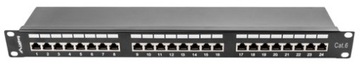 ПАТЧ-ПАНЕЛЬ 24 ПОРТА 1U CAT.6 FTP ЧЕРНАЯ LANBERG