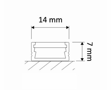 Накладной профиль ALU для прозрачной светодиодной ленты длиной 1 м.