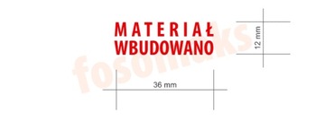 Pieczątka MATERIAŁ WBUDOWANO