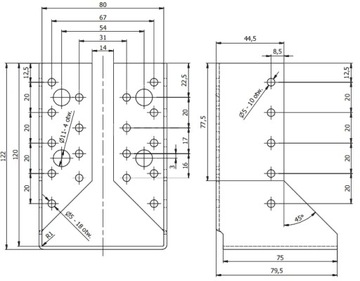 ПОДВЕСКА БАЛКИ WBZ26, ИЗОГНУТЫЙ СОЕДИНИТЕЛЬ 80x120 СЕРТИФИКАТ