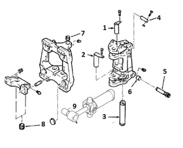 НИЖНИЙ штифт + втулка Задняя бабка FERMEC MF 860 960 820