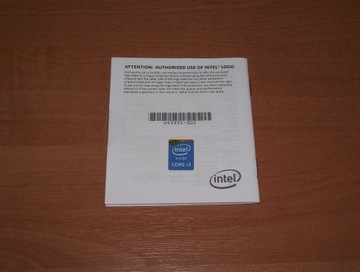 Наклейка + буклет для процессора Intel Core i3