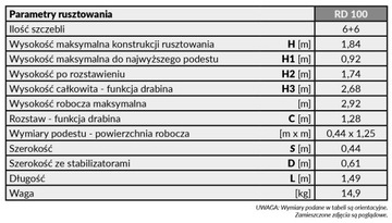 Лестница подмая, рабочая площадка 2х6 DRABEX